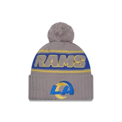 Image of New Era Los Angeles Rams NFL 2024 Sideline Sport Knit Grey Bobble Hat