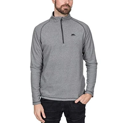Image of Trespass Men&#039;s Keynote Warm and Half Zip Microfleece 140gsm, Charcoal, L UK
