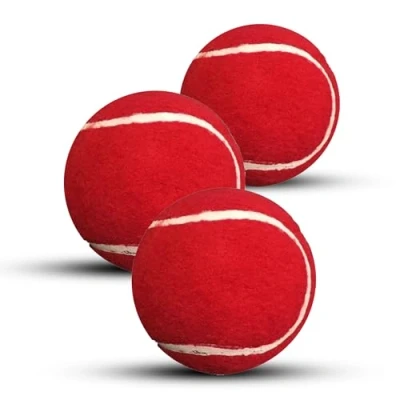 Image of ND Sports Heavy Light Outdoor Training Play Cricket Tennis Balls 3 Piece, Red