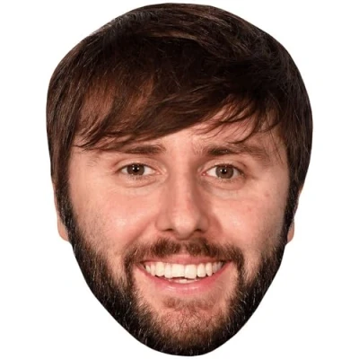 Image of James Buckley (Smile) Celebrity Mask, Flat Card Face, Fancy Dress Mask