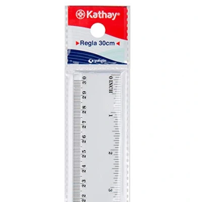 Image of Kathay 86420200 Plastic Ruler, 30 cm, Transparent, Perfect for School Use