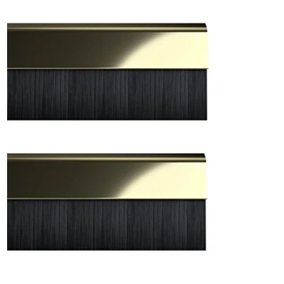 Image of STORMGUARD 02AM0010838G BDS Cover Clip Bottom of The Door Brush Draught Seal, Gold, 838 mm, Set 2 Piece