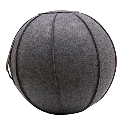 Image of Perfeclan 65cm sitting on a ball, Self Standing Exercise Ball Yoga Balls Cover with Handle, Dark Gray
