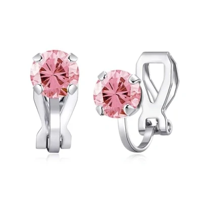 Image of Philip Jones October (Tourmaline) Birthstone Clip On Earrings Created with Zircondia® Crystals