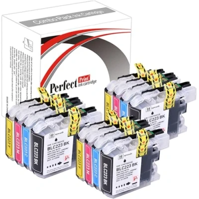 Image of 12 Compatible Ink Cartridge Replace LC223 for Brother DCP J4120DW MFC J4420DW J4620DW J4625DW J5320DW J5620DW J5625DW J5720DW Printer