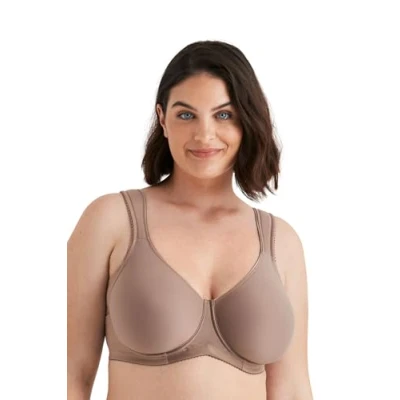 Image of Miss Mary of Sweden Tshirt Bra for Women Seamless Bra, Supportive Everyday with Full Coverage, Comfortable and Breathable, Non Padded Underwire Taupe