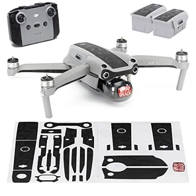 Image of Wrapgrade Skin compatible with DJI Air 2S Accent Color B (BLACK BUMPY CAMO)