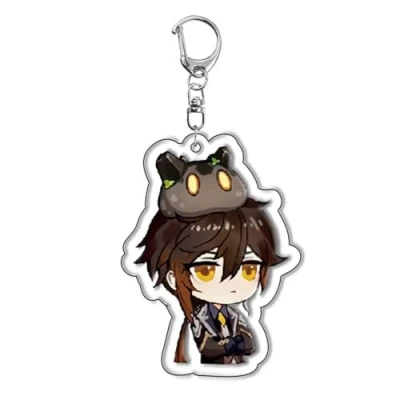 Image of acsewater Genshin Impact Keychain Tartaglia Accessories Cute Cartoon Venti Key Ring Anime Peripheral Diluc Ragnvindr Xiao Zhongli Car Pendant Ornament Bag Collection