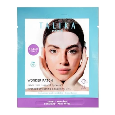 Image of Talika Wonder Patch Smoothing Forehead for Hydrated, Smooth, and Firm Skin. Natural Biocellulose Mask All Skin Types with Hyaluronic Acid