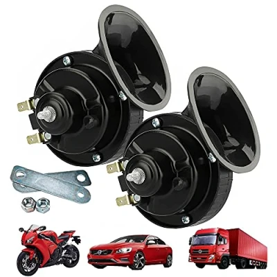 Image of Snail Horn 300DB,Dual Tone Car 2Pcs 300DB Super Loud Train Air Horns 12V Waterproof Double Raging Sound Electric For Motorcycle Bikes Truck And Boats (Black)