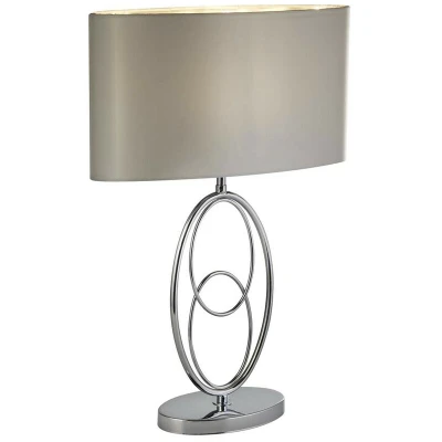 Image of Loopy 1 Light Table Lamp, Chrome, White Shade