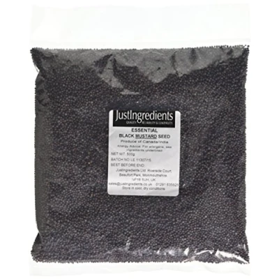 Image of JustIngredients Essentials Black/Brown Mustard Seeds, 500 g Pack of 5