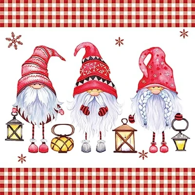 Image of Anniversary House Tiflair Luxury Christmas Napkins, Gonk Design, Thick and Strong Paper Lunch Napkins 3 ply, Multi Coloured PJ303617