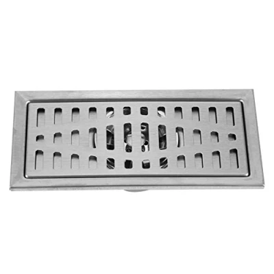 Image of Zerodis 【Pack of 2】 20x10cm Rectangle Stainless Steel Floor Drain Bathroom Shower Tile Insert Waste Grate Anti clogging with Removable Cover for Kitchen, Washroom, Garage and Basement