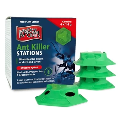 Image of Barrettine MoBe® Ant Stations (Pack of 4) Ready to Use Insecticide Bait Station Destroy Ants &amp; Nests, Suitable for Indoor Outdoor All Year Round