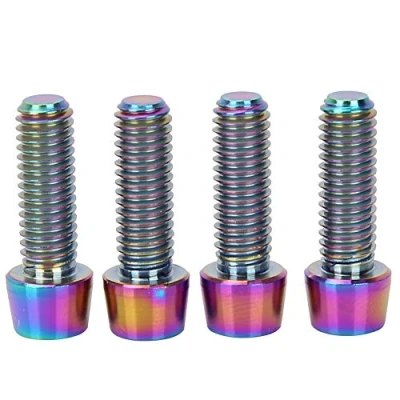 Image of VGEBY1 4pcs Bike Brake Screws, M6*18mm Titanium Alloy Screws Rotor Bolts Lever Stem Fixed