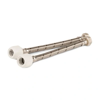 Image of Hep2O Flexible Tap Connector 15mm x 1/2in 150mm BSP Nut Braided 2 Pack HD425A/15W