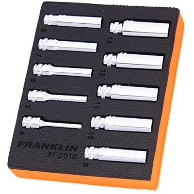Image of PROFESSIONAL 1/4&quot; DRIVE DEEP SOCKET SET METRIC