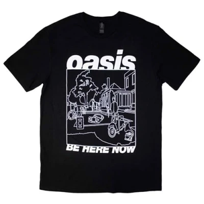 Image of Paradiso Clothing BE HERE NOW LINE Drawing Print Tshirt, Women&#039;s, Size: Large, Black
