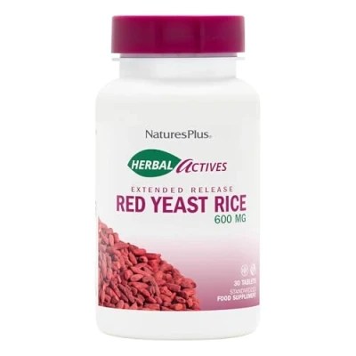 Image of NaturesPlus Herbal Actives Red Yeast Rice Tablets 600 mg Extended Release Supplement Vegetarian, Gluten Free 30 Servings (30 Tablets)