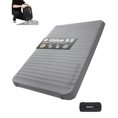 Image of KingCamp R Value 7.5 Self Inflating Camping Mat Winter Mattress Double Inflatable Sleeping Foam Pad (79.1&quot;x50.3&quot;x3.0&quot;) Thick for Hiking Traveling Indoor