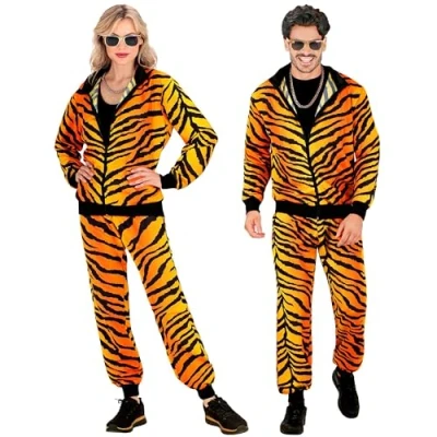 Image of Widmann 79151 Tiger Animal Print Tracksuit Costume, S
