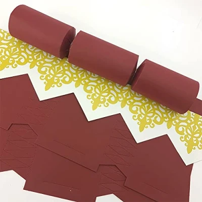 Image of Bespoke by Crafty Capers Burgundy Red Bulk 100 Make Your Own Standard Crackers With Snappy Strips, Hats &amp; Jokes
