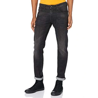 Image of TOM TAILOR Denim Men&#039;s Slim Piers Soft Stretch Jeans 1020743, 10264 Dark Stone Black Denim, 28W / 32L