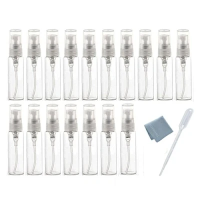 Image of Elfenstal 20pcs Empty 10ml Clear Fine Mist Atomizer Glass Bottle Spray Refillable Perfume Clean Cloth for Travel Party Portable Makeup Tool + Free 3ml Pipette