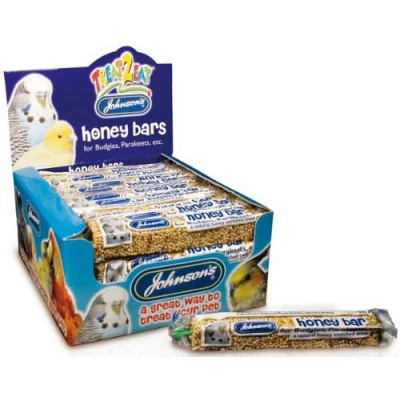 Image of Budgie &amp; Parakeet Honey Bars Bird Treat 35g Johnsons (TP)(JBHB)(FULL BOX OF 40)