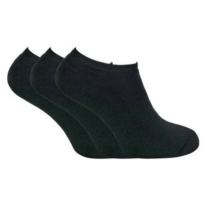Image of Sock Snob 3 Pairs Mens Thick Cushioned Low Cut Ankle Thermal Trainer Socks Black Size UK 6 11