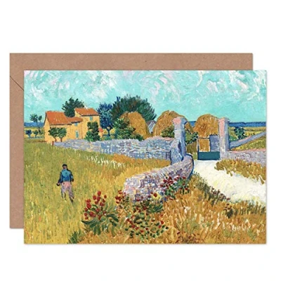 Image of Artery8 Vincent Van Gogh Farmhouse Provence 1888 Painting Fine Art Greeting Card Plus Envelope Blank Inside