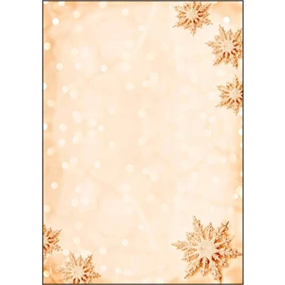 Image of SIGEL DP234 Christmas writing paper &quot;Golden Snowflakes&quot;, A4, 90 gsm, 100 sheets