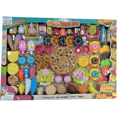 Image of PEBBLE HUG Fast Food Toy Play Set For Kids, Spark Creativity, Improve Social Skills, Encourage Imaginative Play, Hand Eye Coordination, Kitchen Accessories