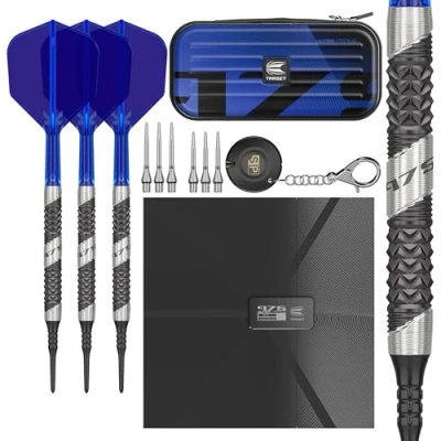 Image of TARGET Darts 975 Ultra Marine 20G 97.5% Tungsten Soft Tip Set with K Flex