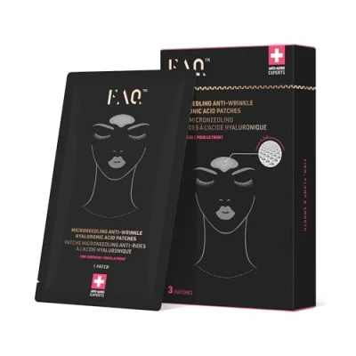 Image of FAQ Microneedling Anti Wrinkle Hyaluronic Acid Patches For Forehead Instant Non invasive Rejuvenating Results Travel friendly Skin Care 3 pcs.