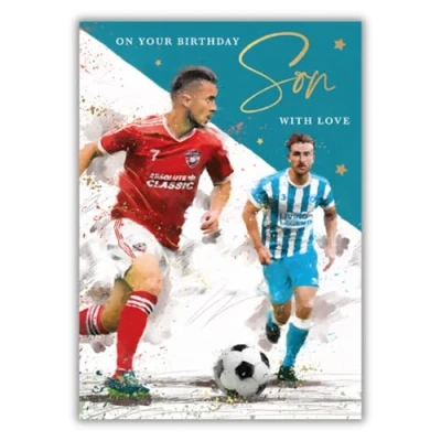 Image of Words n Wishes Son Birthday Card Football Match