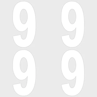 Image of bin Numbers for Wheelie Bins (Pack of 4 Stickers) Choice 0 9 White Self Adhesive Vinyl Numbers, 17.3cm Long Stickers waste bin, garbage (No.9)