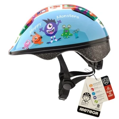 Image of meteor Helmet For Baby Kids Toddler Childrens Boys Cycle Safety Crash Small Sizes Child MTB Bike Bicycle Skateboard Scooter Hoverboard Riding Lightweight Adjustable Breathable KS06