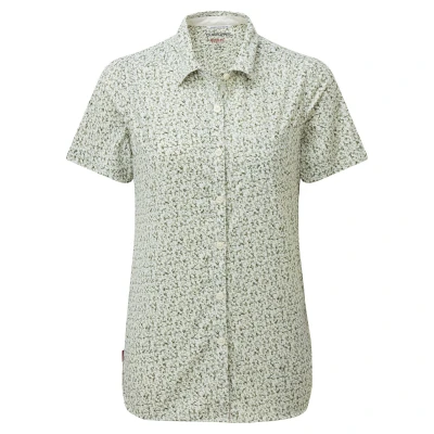 Image of Craghoppers Womens/Ladies Tayma Short Sleeved Shirt (Sage Green) Size 10 UK
