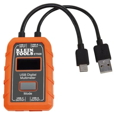 Image of Klein Tools ET920 USB Power Meter, A and C Digital Meter for Voltage, Current, Capacity, Energy Resistance