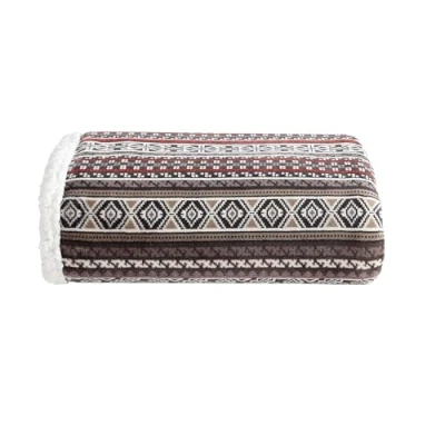 Image of Eddie Bauer Ultra Plush Collection Throw Blanket Reversible Sherpa Fleece Cover, Soft &amp; Cozy, Perfect for Bed or Couch, Sycamore Red/Charcoal/White