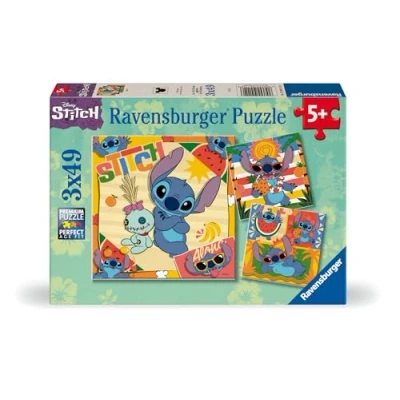 Image of Ravensburger Disney Stitch Gifts and Toys 3x 49 Piece Jigsaw Puzzles for Kids Age 5 Years +