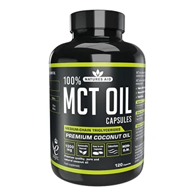 Image of Natures Aid MCT Oil Capsules, 120 1200 mg