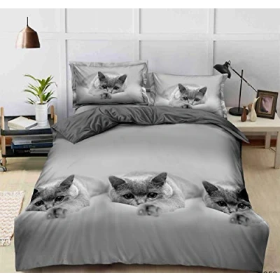 Image of THL 3d Design Printed 4 Piece Complete Bedding Set Duvet Quilt Cover Fitted Sheet Pillowcase (350, Superking)