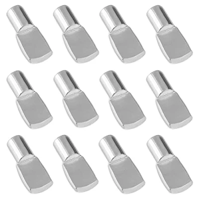 Image of 1/4 Inch Shelf Pegs,Spoon Shape Support Pins for Shelves Cabinets Furniture Nickel Plated 40Pcs