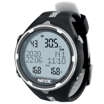 Image of Seac Action, Dive Computer with Scuba and Freediving Mode, Logbook, Planner, Safety Alarms