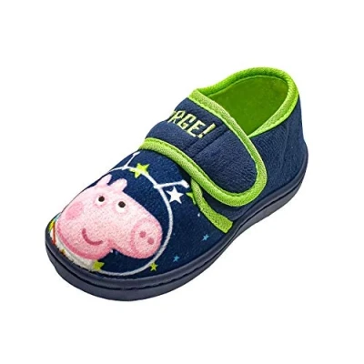 Image of Peppa Pig Boys Cosmic Space George Blue Comfort Slippers 10 UK Child