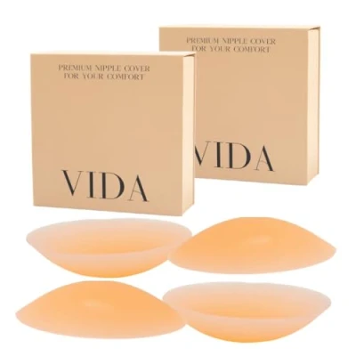 Image of VIDA Nipple Covers, 4 Pairs Of Seamless Hypoallergenic Silicone Covers. Discreet &amp; Reusable.