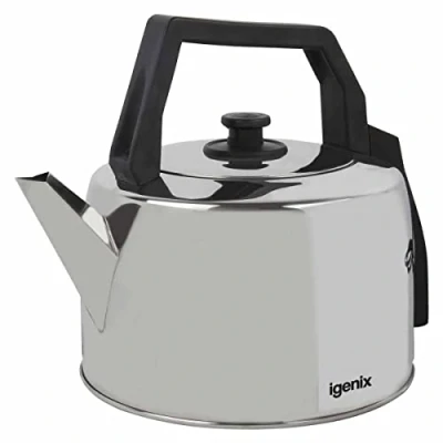 Image of Igenix IG4350 Corded Catering Kettle, Traditional Hot Water Boiler with Lift Off Lid, Ideal for Household or Commercial Use, Stainless Steel, 2200 W, 3.5 Litre Capacity